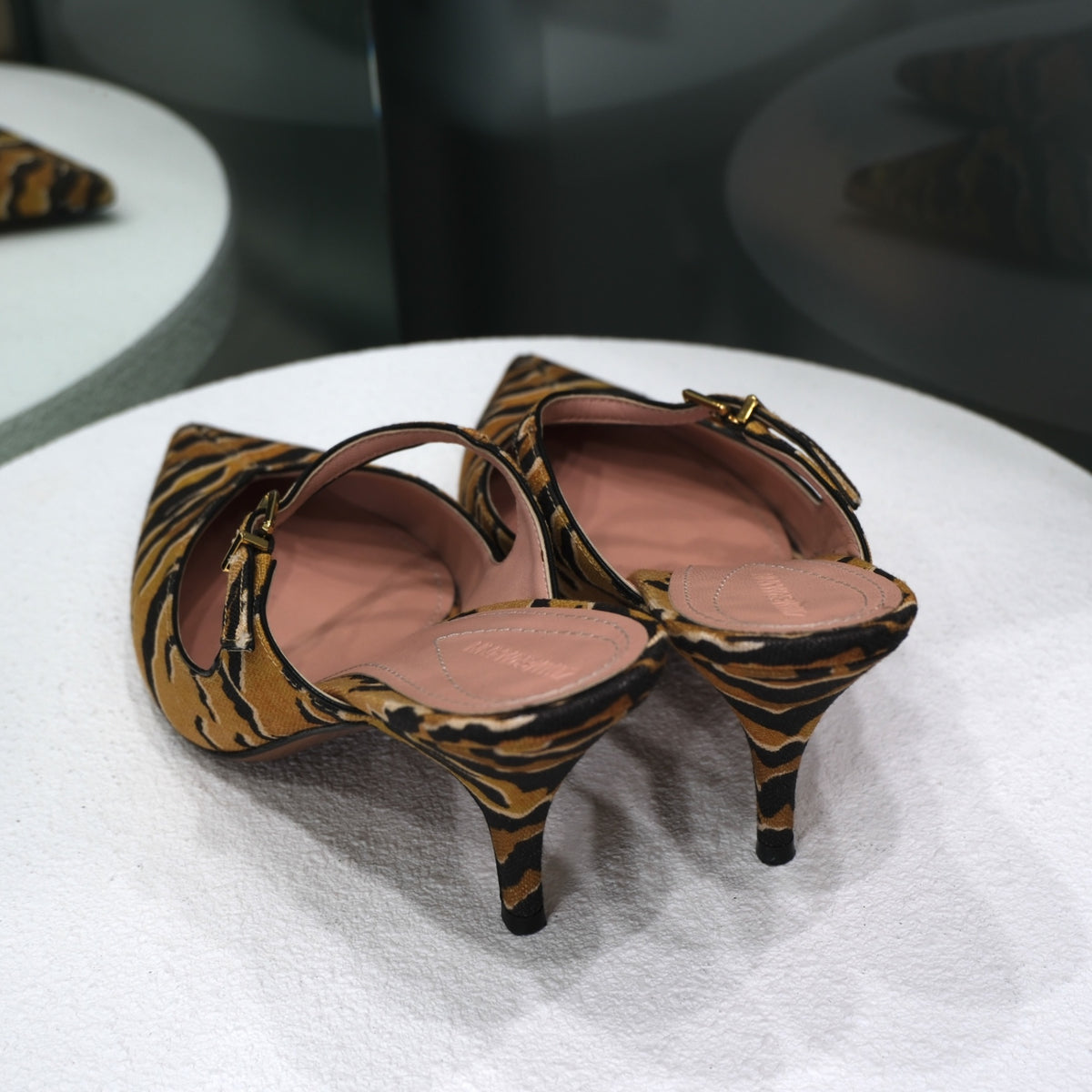 ZIMMERMANN Tiger Print Kitten Heels Sz 38