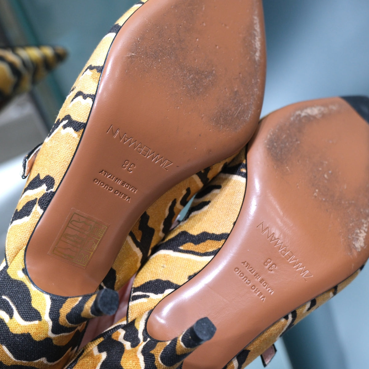 ZIMMERMANN Tiger Print Kitten Heels Sz 38