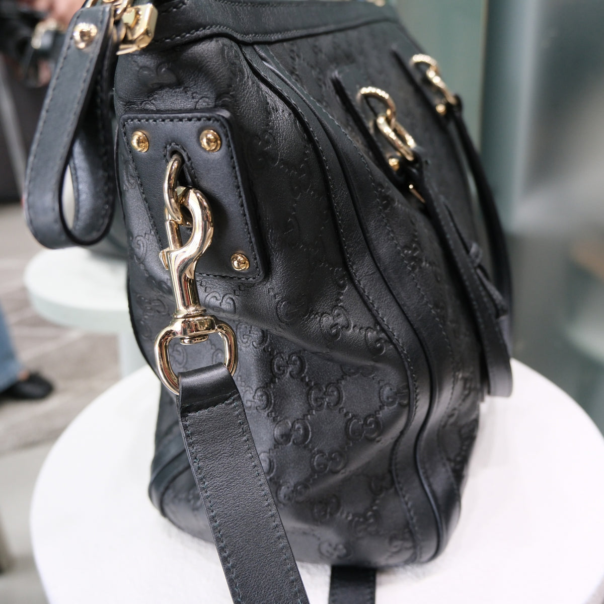 GUCCI Guccissima Leather Interlocking GG Charm Tote