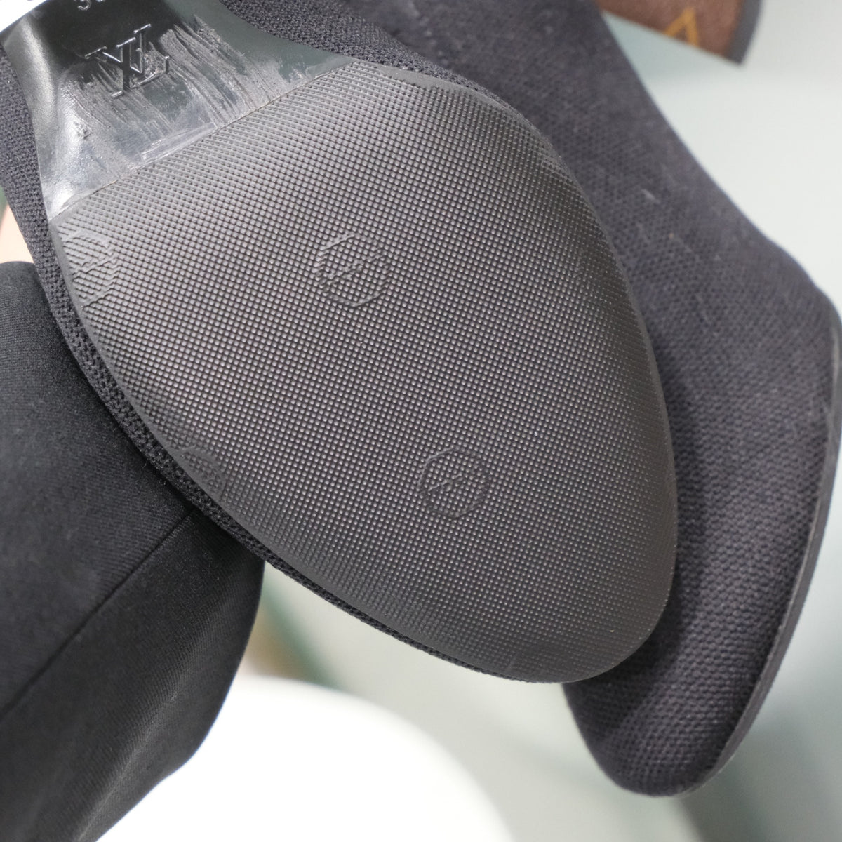 LOUIS VUITTON Black Sock Boots Sz 39
