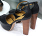 SEE BY CHLOE Black Leather Platform Heels Sz 39