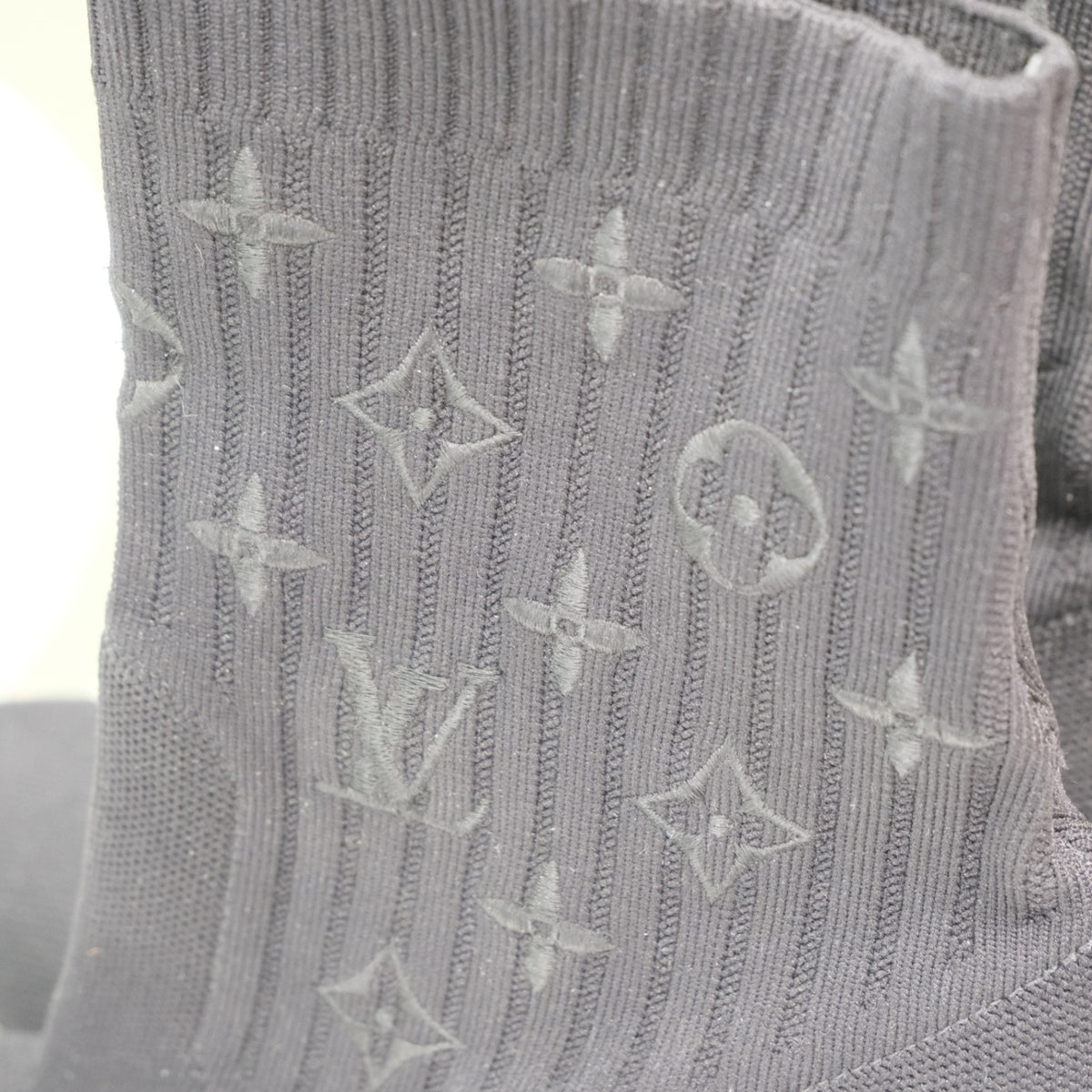 LOUIS VUITTON Black Sock Boots Sz 39