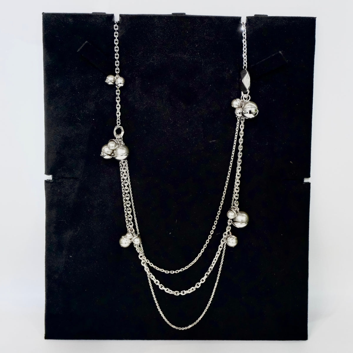DIOR Silver Acorn Bead Chain Necklace