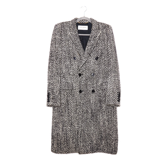 SAINT LAURENT Wool and Mohair Tweed double breasted coat