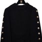 CHANEL Sweater with Gold CC buttons
