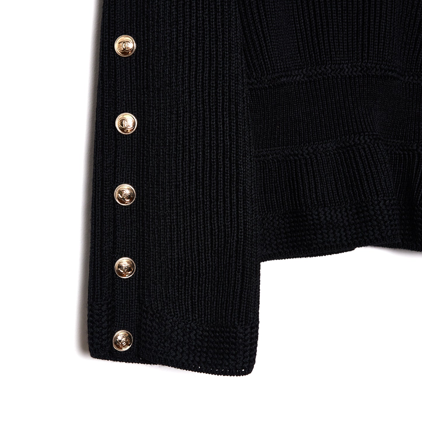 CHANEL Sweater with Gold CC buttons