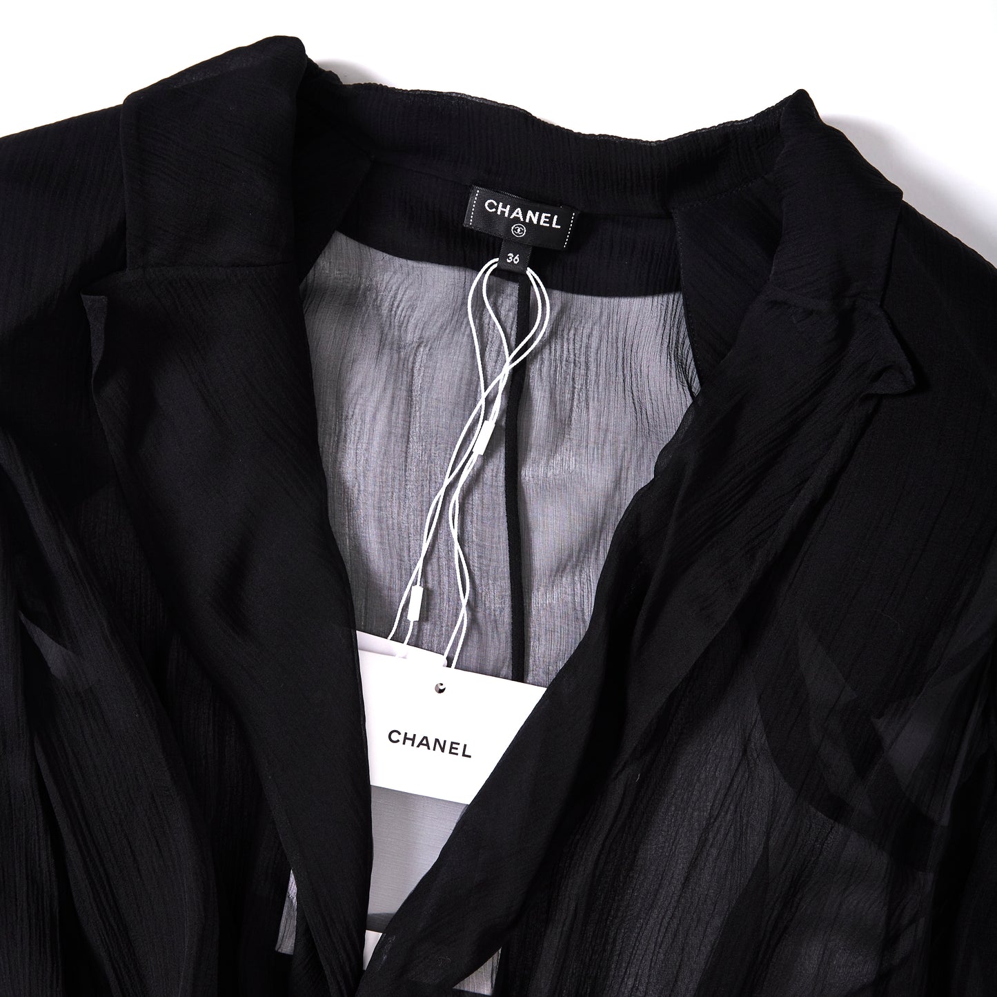CHANEL Sheer Black Blouse&nbsp;