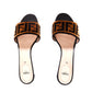 FENDI Bronze Tobacco Zucca Velvet Slip On Mules