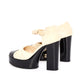 CHANEL Leather Color-Block Buckle Heels