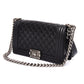 CHANEL Black Lambskin Quilted Old Medium Boy Flap Bag