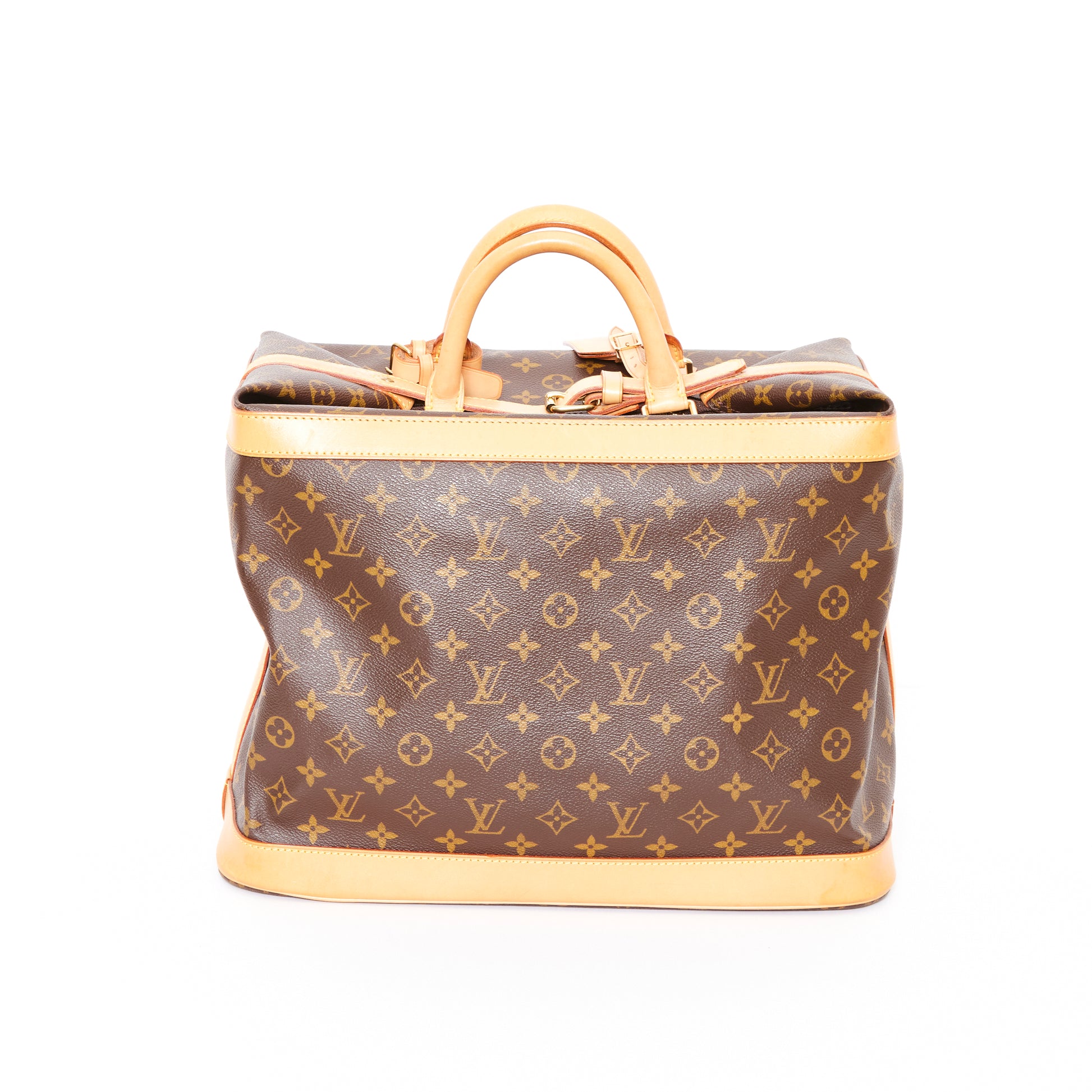 louis vuitton cruiser travel bag in brown monogram canvas and natural  leather